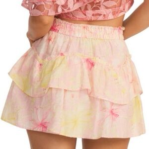 LoveShackFancy Pastel Floral Mini Skirt